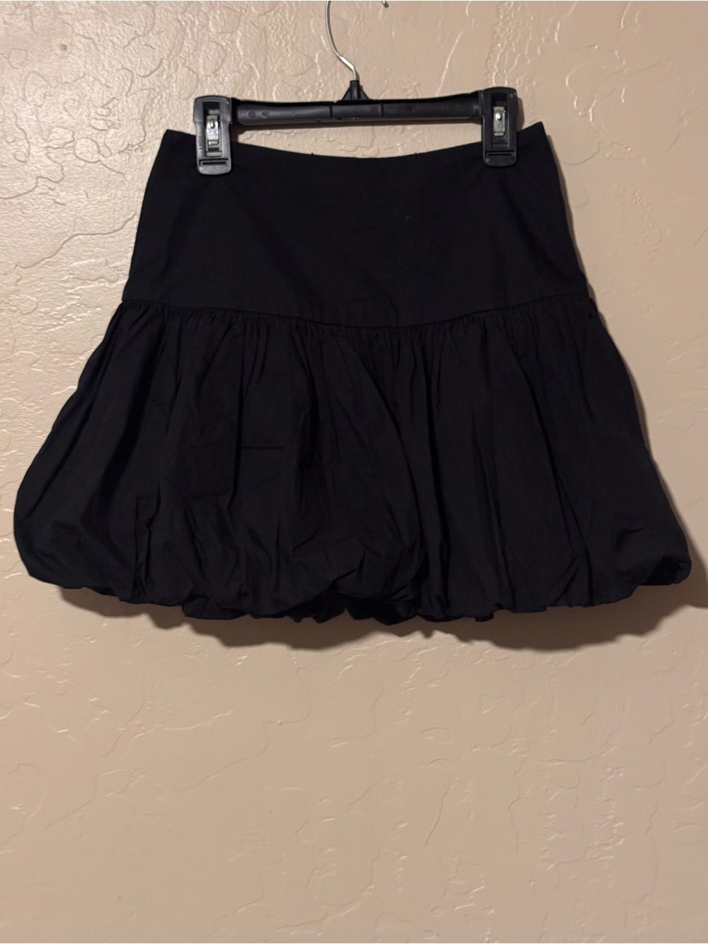 Divided Black Bubble Mini Skirt